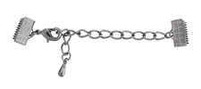 Artistic Wire Hematite Mesh Clasp (w/ Extension Chain & Lobster Clasp) 10mm