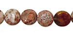 Rosetta Lace Agate Puff Coin 12mm