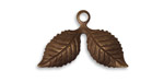 Vintaj Natural Brass Cherry Leaf 17x26mm