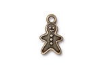 TierraCast Antique Brass (plated) Gingerbread Man Charm 11x19mm