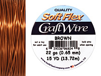 Soft Flex Brown Craft Wire 22 gauge, 15 yards