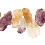 Amethyst and Citrine Rough Nugget Drop 7-12x15-30mm