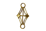 Stampt Antique Gold (plated) Diamond Filigree Connector 31x16mm