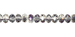 Purple & Clear AB Crystal Faceted Rondelle 6mm