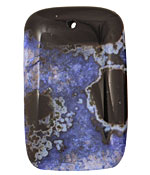 Black & Blue Agate Rectangle Pendant 35x55mm