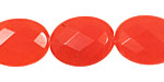 Tangerine Tango Jade Faceted Flat Oval 20x15mm
