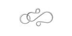 Silver Enameled Copper S Clasp 20x13mm, 8mm ring