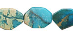 Turquoise Impression Jasper Faceted Flat Slab 19-20x14-15mm