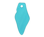 Peacock Blue Recycled Glass Shard Drop 17x37mm