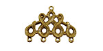 Stampt Antique Gold (plated) Scrolling 4 Ring Connector 28x20mm