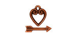 TierraCast Antique Copper (plated) Heart & Arrow Toggle Clasp 14x11mm