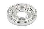 Silver (plated) Open Smooth Round (2 channel, 3 hole) Katiedids 35mm