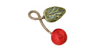 Earthenwood Studio Ceramic Cherry Charm 15x22mm