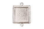 Nunn Design Sterling Silver (plated) Traditional Square Bezel Pendant Link 28x21mm
