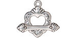 TierraCast Antique Silver (plated) Sacred Heart Toggle Clasp 18x25mm