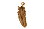 TierraCast Antique Gold (plated) Large Feather Charm 10x29mm