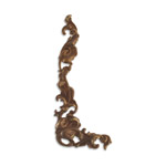 Vintaj Natural Brass Scrolled Ornate Corner 78x34mm