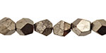 Golden Pyrite (silver tone) Faceted Nugget 9-10x8-9mm