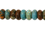 Turquoise Impression Jasper Rondelle 5-6x12mm