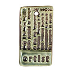 Earthenwood Studio Ceramic Peacock Iron Artist Pendant 24x44mm
