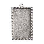 Nunn Design Antique Silver (plated) Large Ornate Rectangle Bezel Pendant 25x43mm