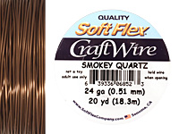 Soft Flex Smokey Quartz Craft Wire 24 gauge, 20 yards