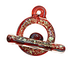 Grace Lampwork Sequoia Dusk Toggle Clasp 25-26x31-31, 39-40mm bar