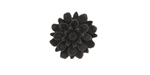 Opaque Matte Jet Lucite Dahlia Flower Cabochon 16mm