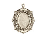 Stampt Antique Pewter (plated) Egyptian Mosaic Oval Setting 13x18mm