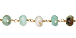 Peruvian Opal Faceted Rondelle Gold (plated) Bead Chain