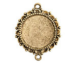 Nunn Design Antique Gold (plated) Large Ornate Circle Bezel Link 37x30mm