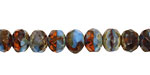 Czech Glass Blueberry Muffin Fire Polished Rondelle 6x9mm