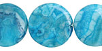 Larimar Blue Crazy Lace Puff Coin 22mm