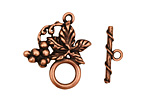 Antique Copper (plated) Grape Vine Toggle Clasp 27x24mm, 20mm bar