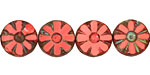 Czech Glass Pink Silk Flower Window Coin 12mm