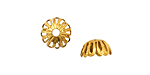 Stampt Antique Gold (plated) Six Cutout Hearts Bead Cap 11x6mm