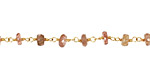 Multi Garnet Faceted Rondelle Gold (plated) Bead Chain