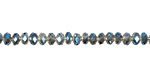 Luster Blue Crystal Faceted Rondelle 4mm