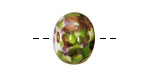 Grace Lampwork Wisteria Garden Rondelle 9x14mm