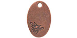 Nunn Design Antique Copper (plated) Large Oval Bee Tag 16x25mm