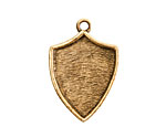 Nunn Design Antique Gold (plated) Crest Shield Bezel Pendant 20x30mm