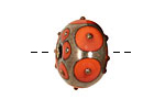Grace Lampwork Coral w/ Metal Dots Rondelle 10x16mm