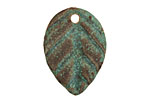 Kylie Parry Ceramic Copper Patina Autumn Leaf Pendant 21x30mm