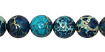 Dark Teal Impression Jasper Round 12mm