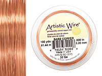 Artistic Wire Bare Copper 32 gauge, 100 yards