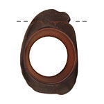 Tagua Nut Espresso Open Slice (side drilled) 33-45x24-36mm