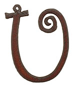 The Lipstick Ranch Rusted Iron Letter U Pendant 42x52mm
