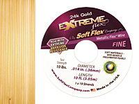 Soft Flex Extreme 24K Gold .014" (Fine) 19 Strand Wire 10ft.