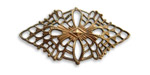 Vintaj Natural Brass Deco Diamond Filigree 50x28mm