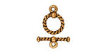 TierraCast Antique Gold (plated) Twisted Toggle Clasp 14x10mm, 15mm Bar